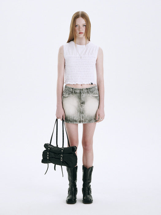 SMOCKING SLEEVELESS_white
