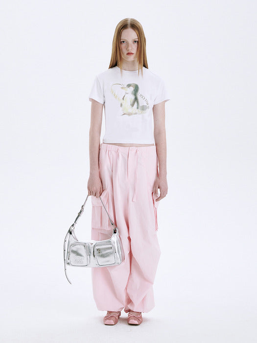 [SUSTAINABLE] PENGUIN SLIM CROP T-SHIRT_white