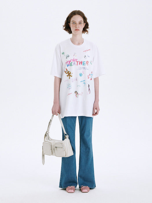 [SUSTAINABLE] DOODLE LOOSE-FIT T-SHIRT_white