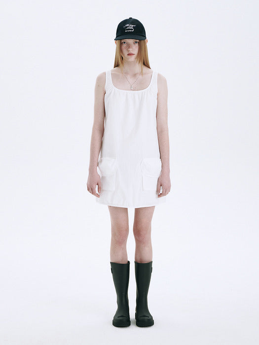 OUTPOCKET MINI DRESS_off white