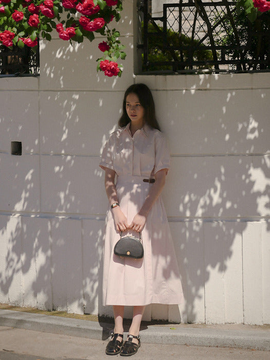 [TILLIDIE] Roll up shirt ops_Light pink