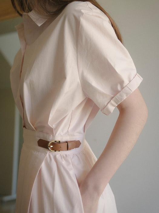 [TILLIDIE] Roll up shirt ops_Light pink