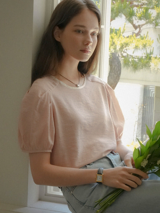 [TILLIDIE] Witty Back ribbon blouse_Pink