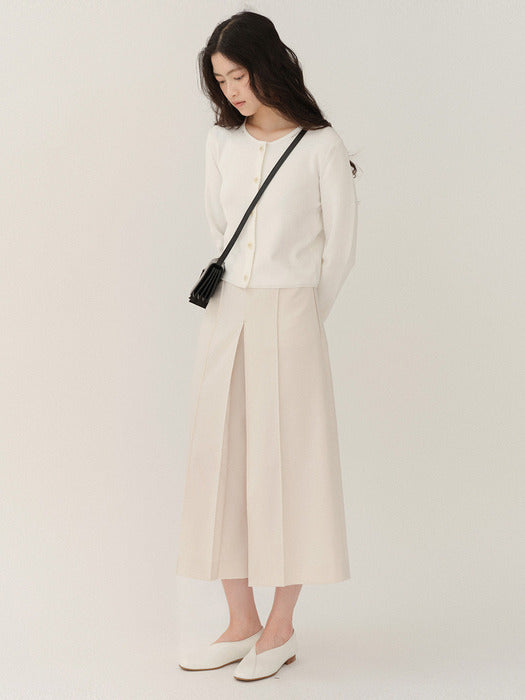 Kindersalmon Passe Pleats Trouser Ivory