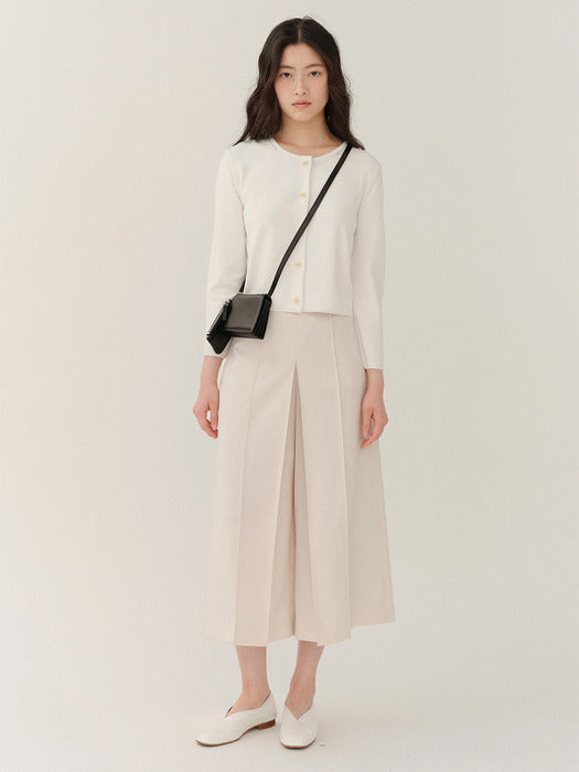 Kindersalmon Passe Pleats Trouser Ivory