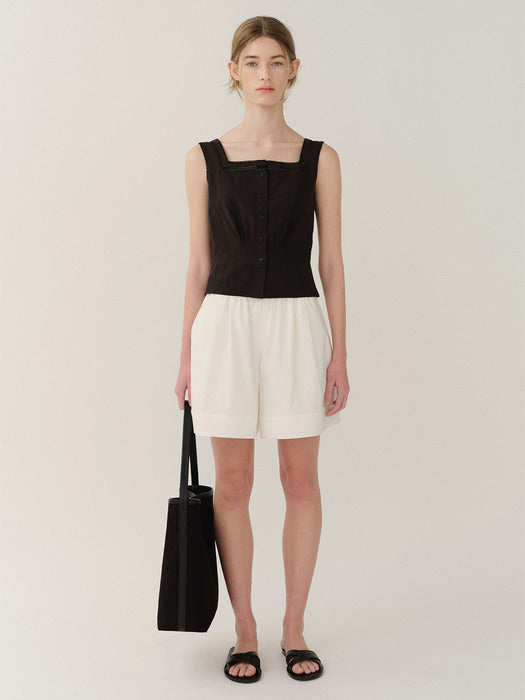 [Kindersalmon] Posell Canvas Shoulder Bag Black