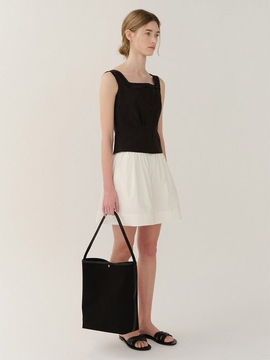 [Kindersalmon] Posell Canvas Shoulder Bag Black