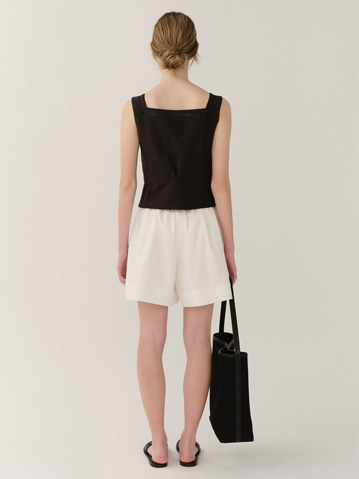 [Kindersalmon] Posell Canvas Shoulder Bag Black