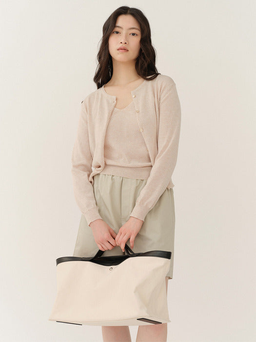 Kindersalmon Posell Canvas Tote Bag Ecru