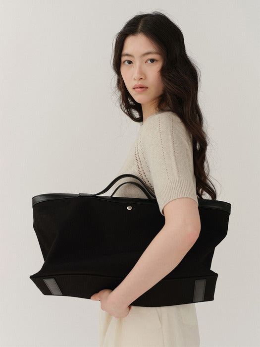 Kindersalmon Posell Canvas Tote Bag Black