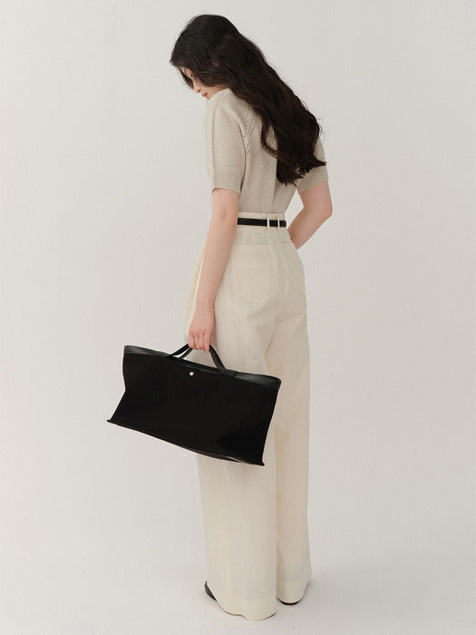 Kindersalmon Posell Canvas Tote Bag Black