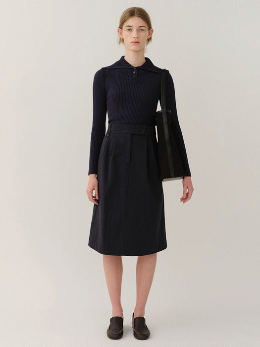 Kindersalmon Fouette Cotton Skirt Dark-Navy