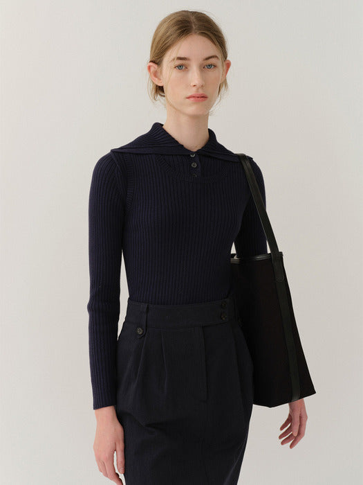 Kindersalmon Fouette Cotton Skirt Dark-Navy