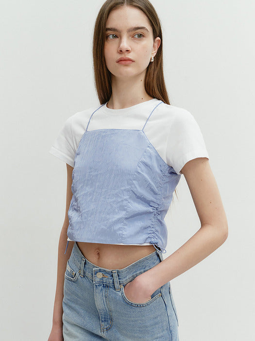 Dunst Woven String Blouse Light Blue