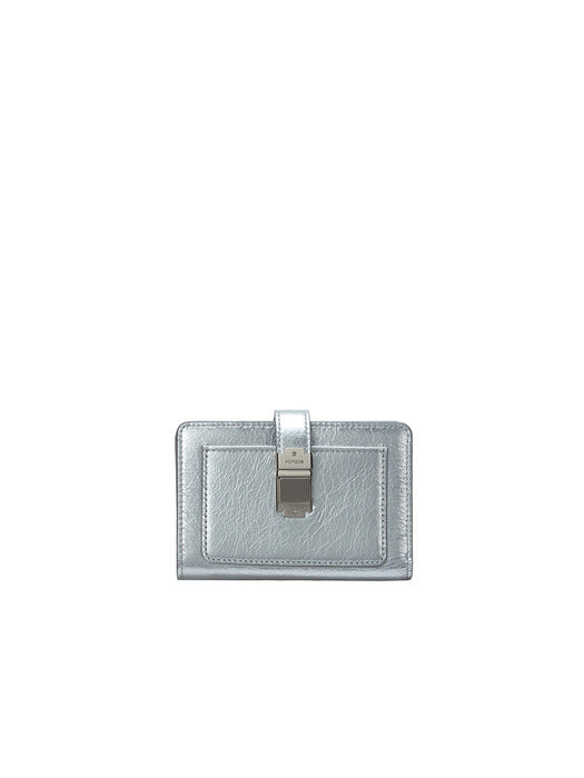 [vunque] Silver Perfec Fold Half Wallet
