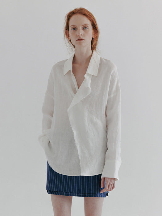 [moia] double mini skirt (blue stripe)