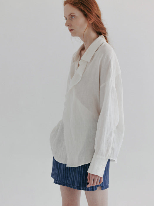 [moia] double mini skirt (blue stripe)