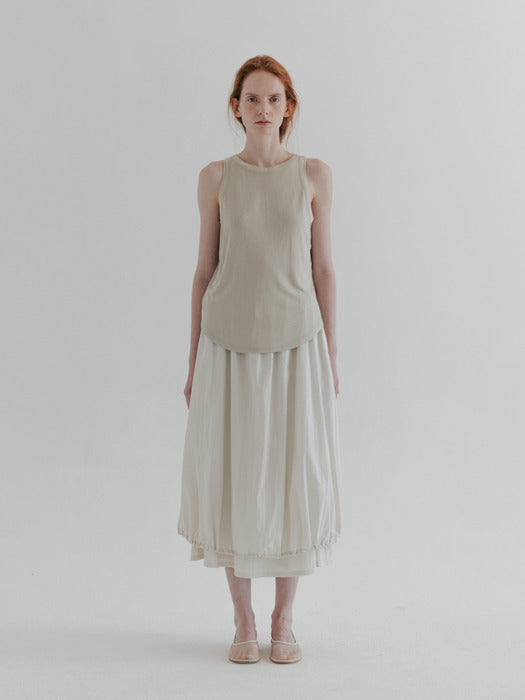 [moia] silk ribbed top (lime)