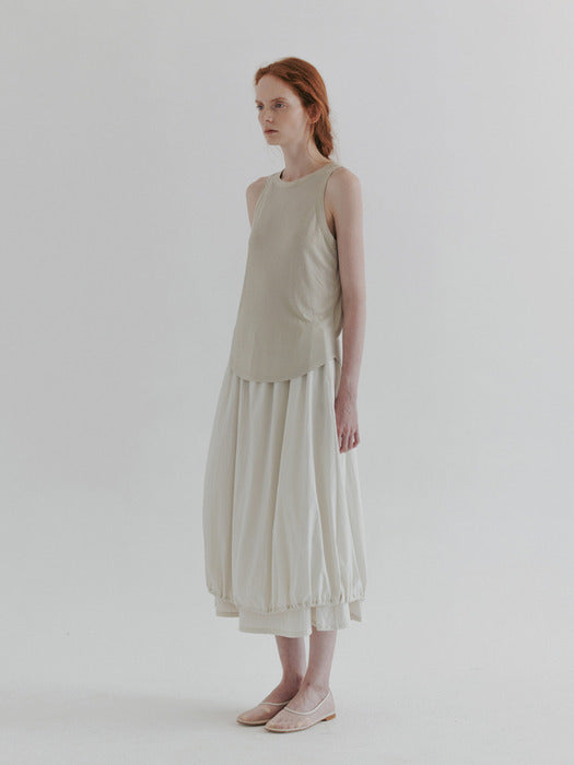 [moia] silk ribbed top (lime)