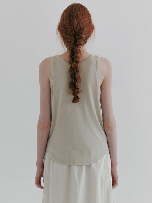 [moia] silk ribbed top (lime)