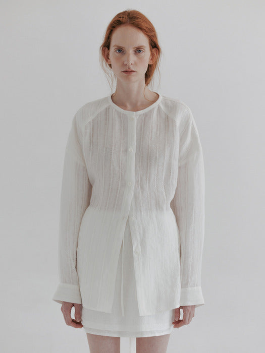 [moia] linen round shirt (white)