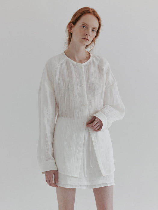 [moia] linen round shirt (white)