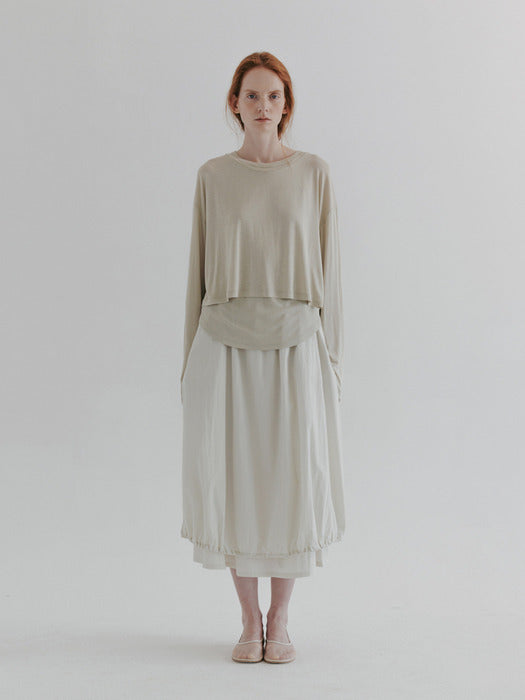 [moia] silk crop t-shirt (lime)