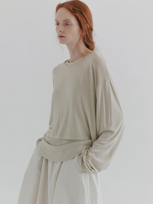 [moia] silk crop t-shirt (lime)