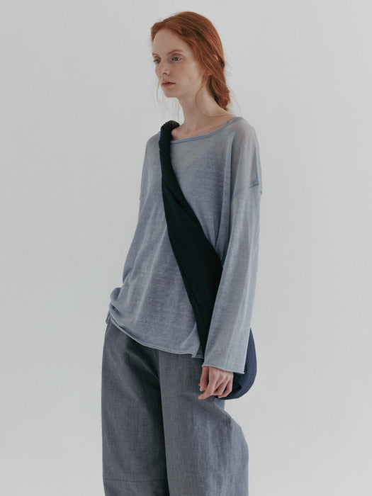 [moia] sheer linen knit (skyblue)