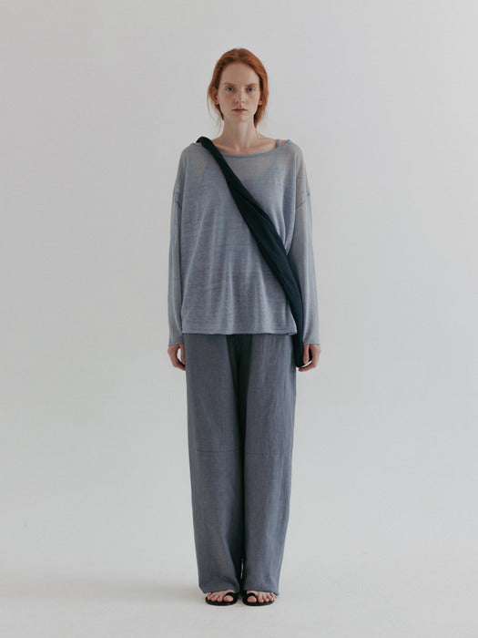 [moia] sheer linen knit (skyblue)