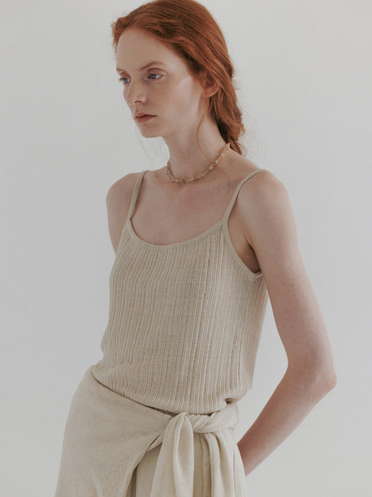 [moia] ribbed sleeveless (lime beige)
