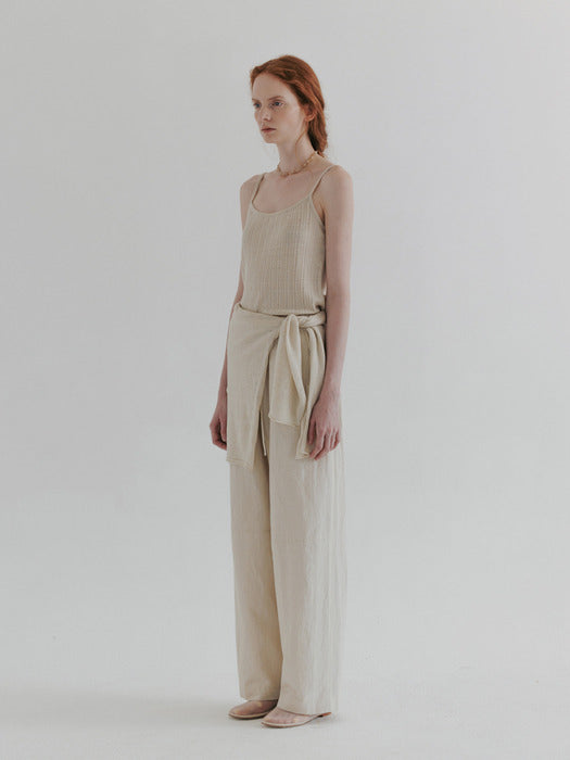 [moia] ribbed sleeveless (lime beige)