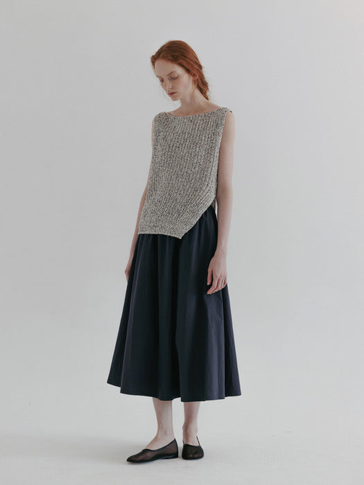 [moia] rustic knit top (blue gray)