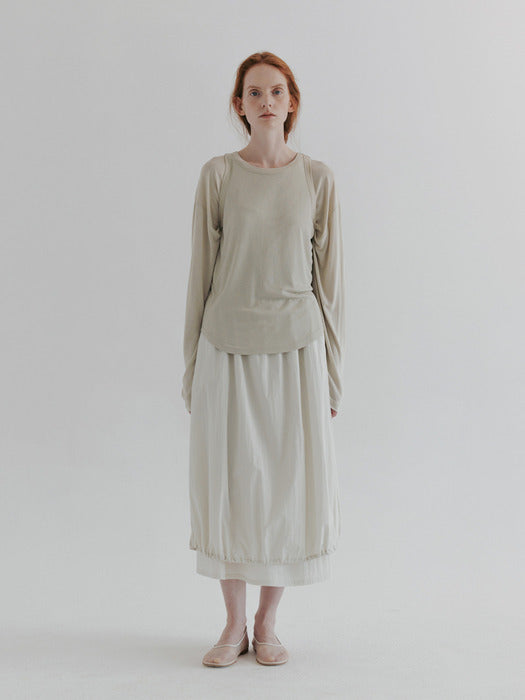 [moia] string double skirt (ecru)