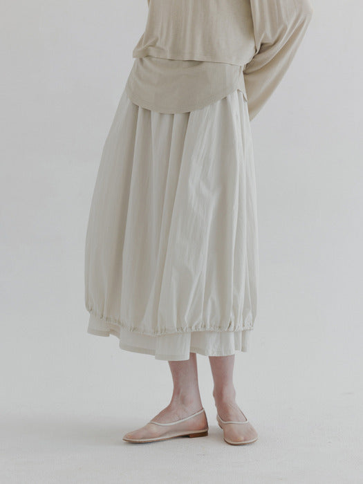[moia] string double skirt (ecru)