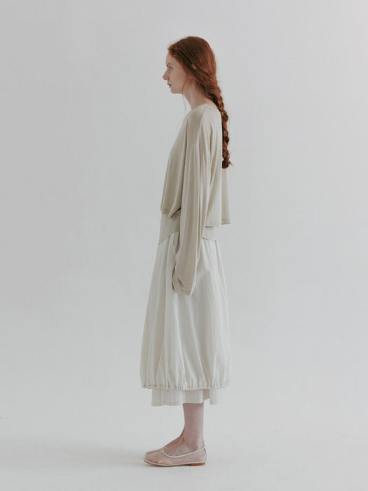 [moia] string double skirt (ecru)