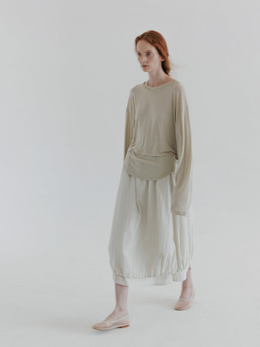 [moia] string double skirt (ecru)