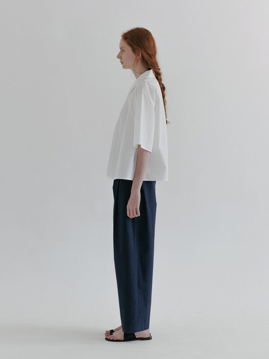 [moia] shirring shirt (white)