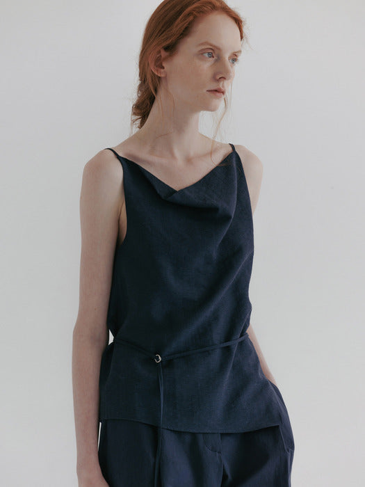 [moia] square cowl sleeveless (navy)