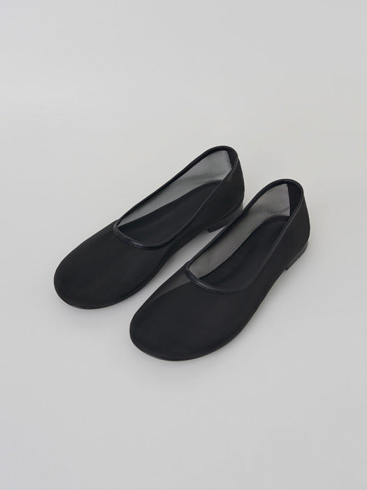 [moia] mesh flat shoes (black)