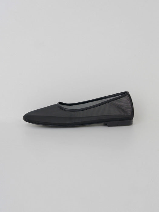 [moia] mesh flat shoes (black)