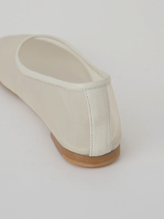 [moia] mesh flat shoes (ivory)