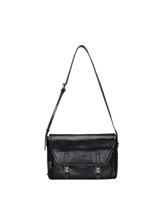 [vunque] Hey Double Pocket Leather Shoulder Bag (Small) - 2 Colors