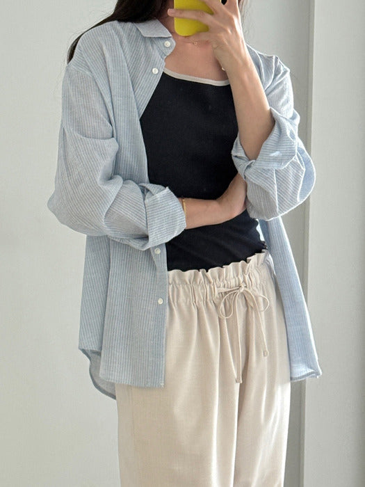 Mango Maniplease Mellan Stripe Shirt