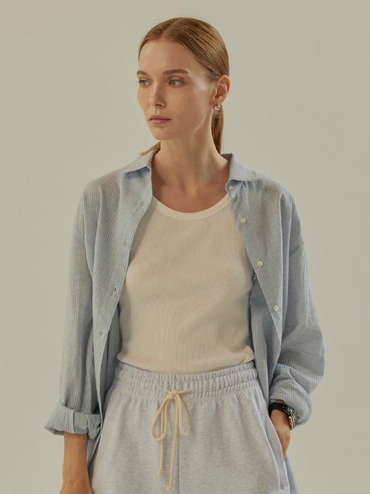Mango Maniplease Mellan Stripe Shirt