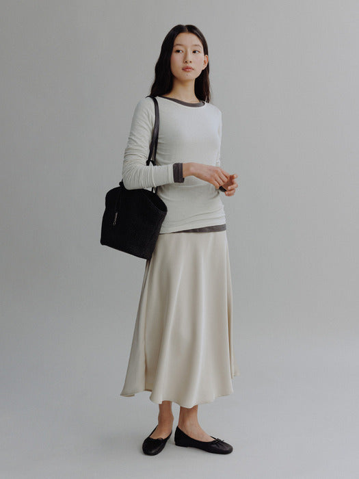 [Mango Maniplease] Shell Satin Skirt (3colors)
