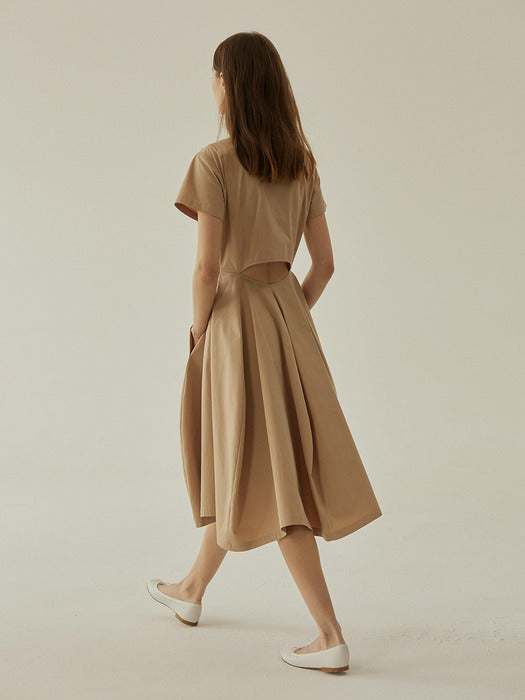 Mango Maniplease Cut Out Back Flare One Piece (1/2 Sleeve)