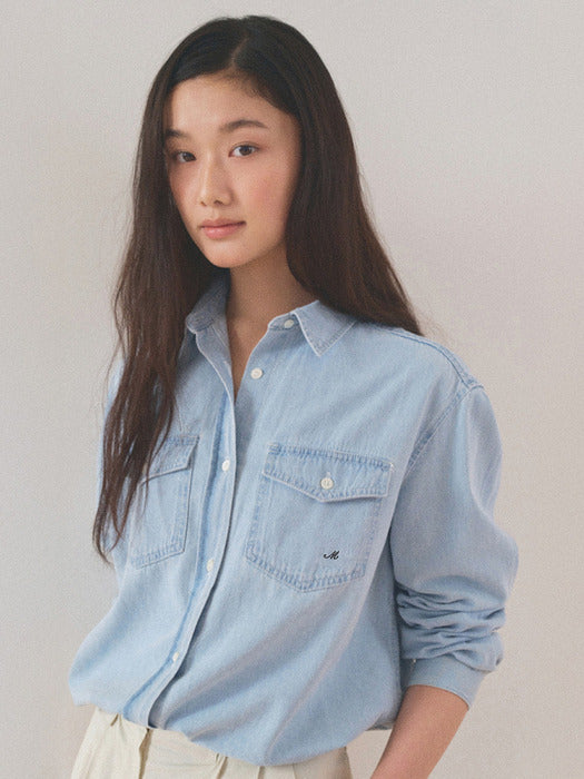 Mango Maniplease Marina Denim Shirt