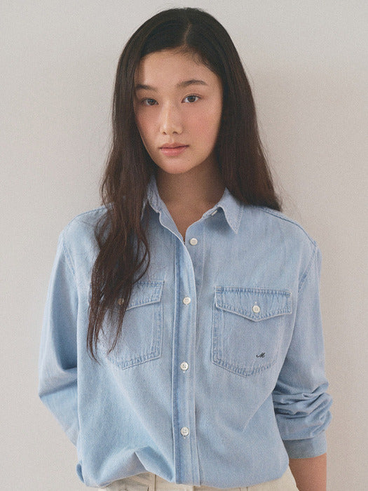 Mango Maniplease Marina Denim Shirt