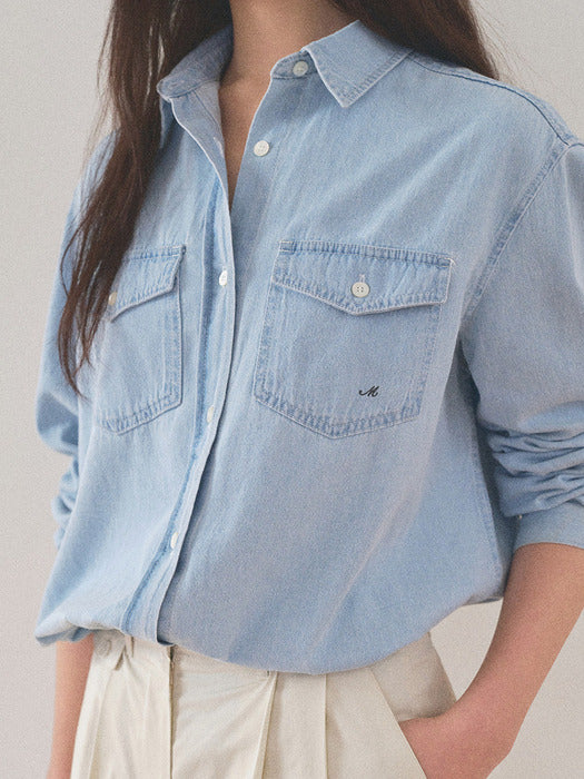 Mango Maniplease Marina Denim Shirt